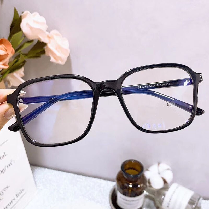 Women's Square TR90 Titanium Full Rim Frame Eyeglasses 1734-2 Full Rim Bclear C 1  
