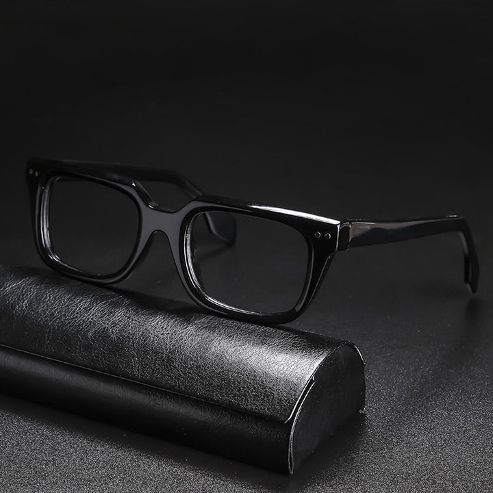 Gatenac Unisex Full Rim Square Acetate Frame Eyeglasses Gxyj724 Full Rim Gatenac Style2 Black  