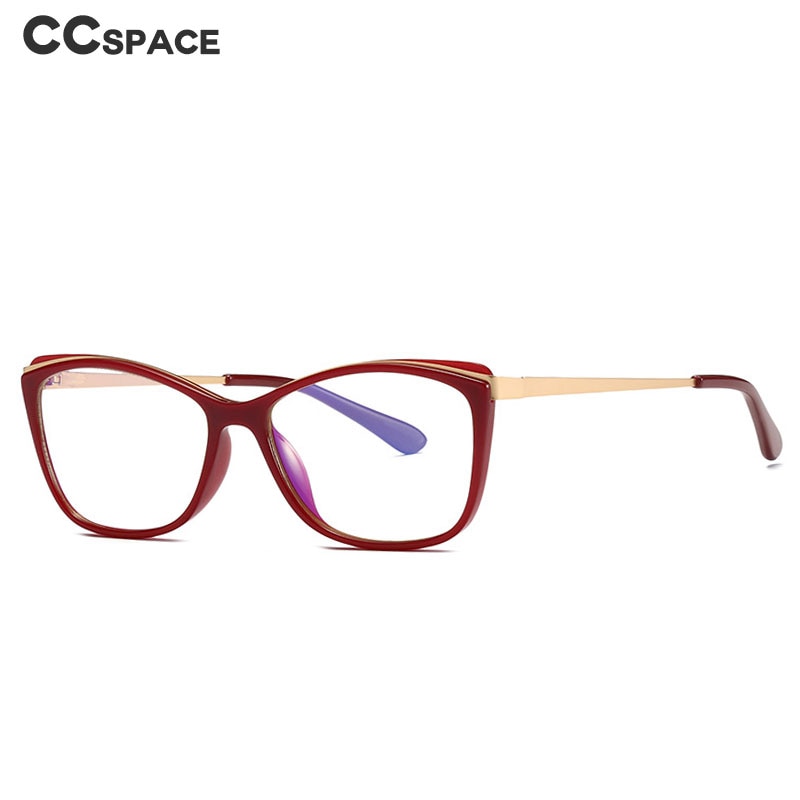 CCspace Women's Full Rim Rectangle Cat Eye Frame Eyeglasses 49399 Full Rim CCspace   