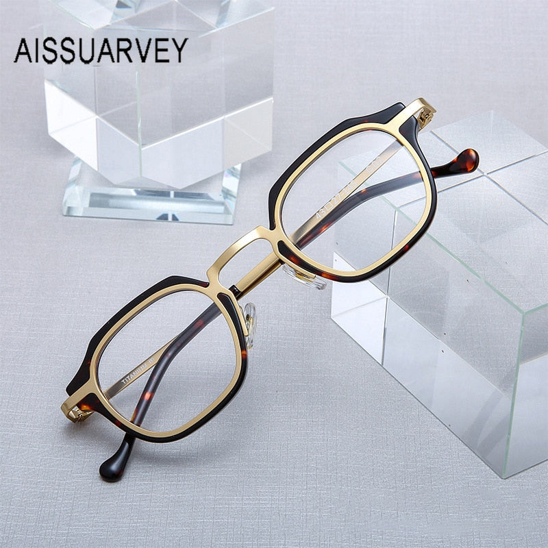 Aissuarvey Titanium Acetate Plated Full Round Rim Frame Unisex Eyeglasses Frame Aissuarvey Eyeglasses   