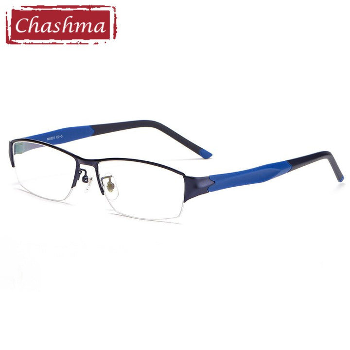 Men's Eyeglasses 8826 Half Frame Alloy Frame Chashma Blue  