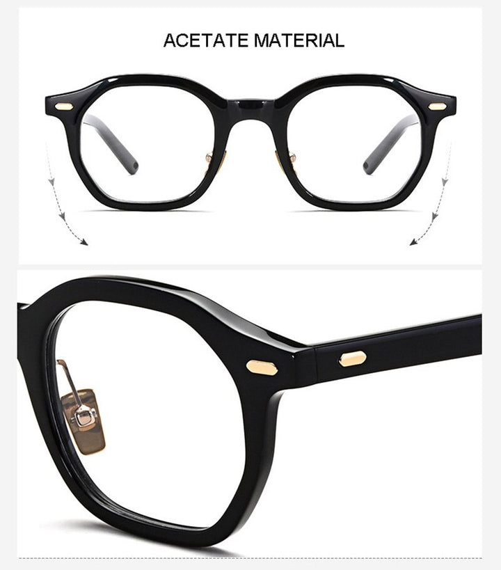 Aissuarvey Hexagon Acetate Titanium Full Rim Frame Unisex Eyeglasses Full Rim Aissuarvey Eyeglasses   