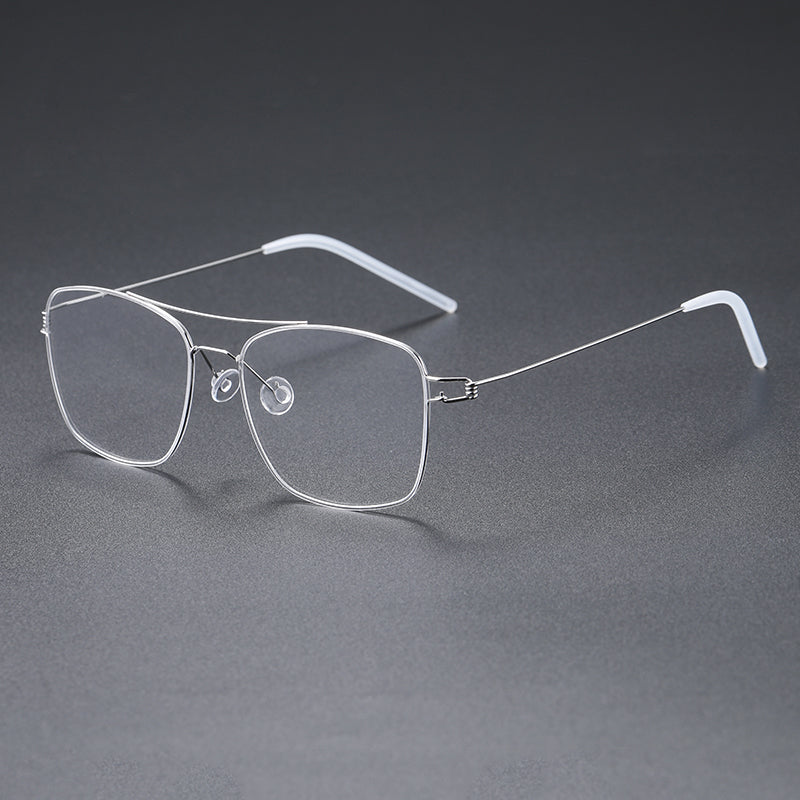 Gatenac Unisex Full Rim Square Titanium Alloy Screwless Frame Eyeglasses Gxyj693 Full Rim Gatenac   