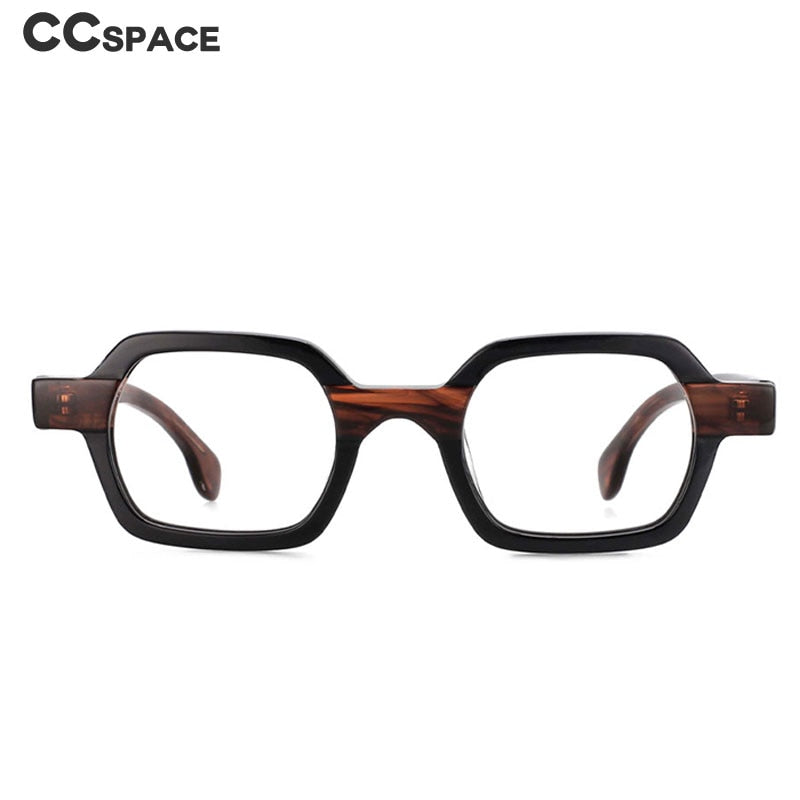 CCSpace Unisex Full Rim Square Acetate Small Punk Frame Eyeglasses 49804 Full Rim CCspace   