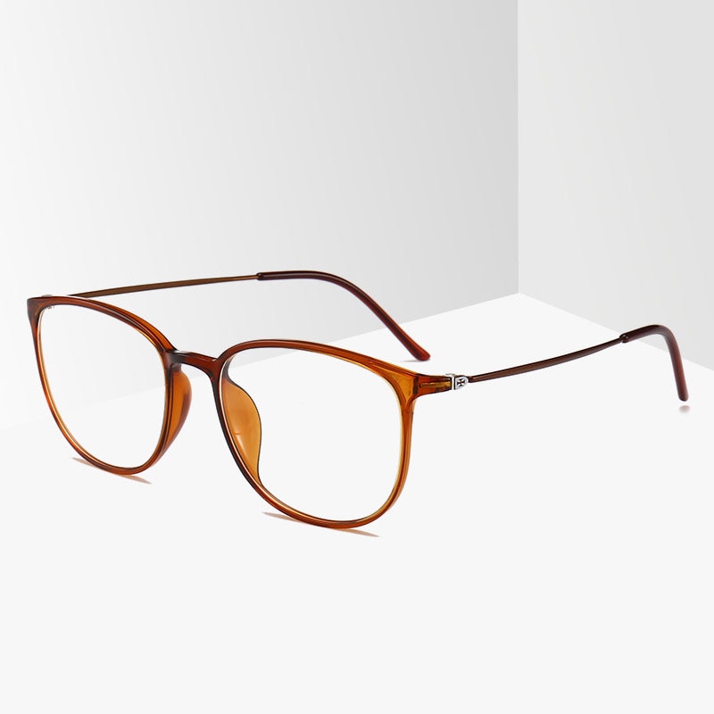 Unisex Full Rim Eyeglasses Ultra-Light TR90 Frame 2212 Full Rim Bclear Auburn  