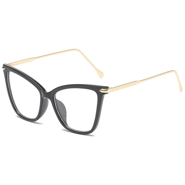 Hotony Women's Full Rim TR 90 Resin Cat Eye Frame Eyeglasses 8011 Full Rim Hotony black  