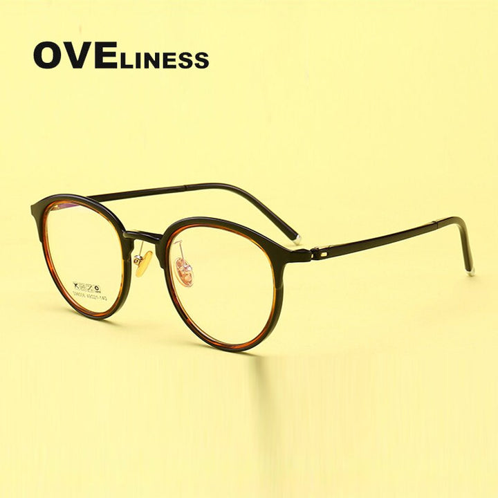 Oveliness Unisex Full Rim Round Tr 90 Titanium Eyeglasses 98006 Full Rim Oveliness   
