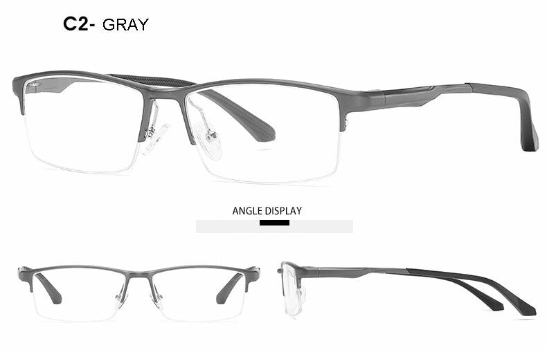 Hotochki Unisex Semi Rim Aluminum Magnesium Alloy Frame Eyeglasses 6286 Semi Rim Hotochki   