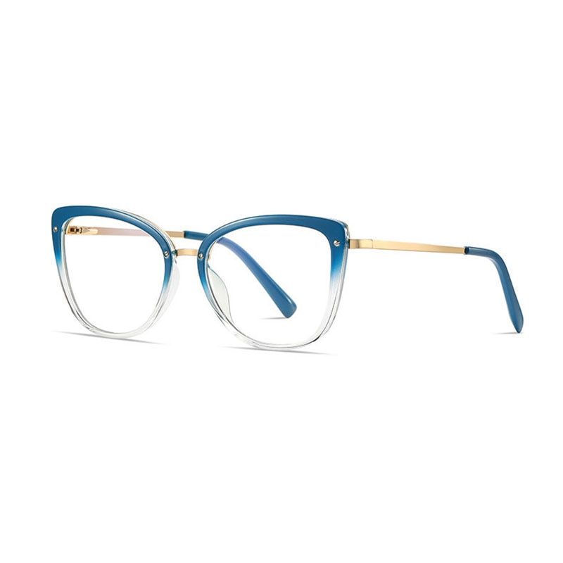 Hotony Women's Full Rim Square TR 90 Frame Eyeglasses 2076 Full Rim Hotony Blue  