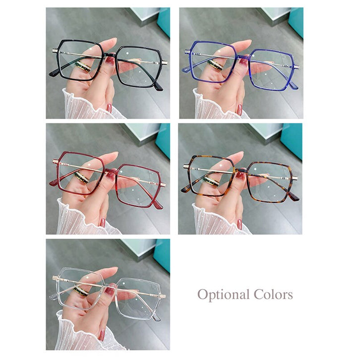 Hotony Women's Full Rim TR 90 Resin Square Frame Eyeglasses Lk308 Full Rim Hotony   