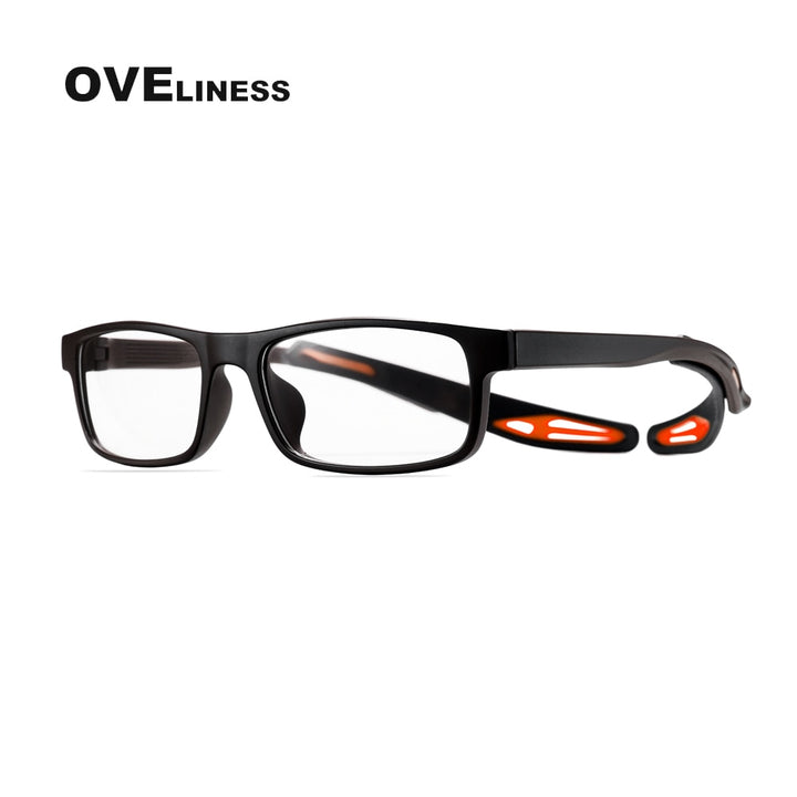 Oveliness Unisex Full Rim Square Tr 90 Titanium Sport Eyeglasses Olad55p Full Rim Oveliness black orange  