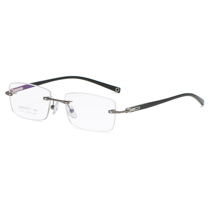 Zirosat 77003 Unisex Eyeglasses Rectangle Titanium Alloy Rimless Rimless Zirosat grey  