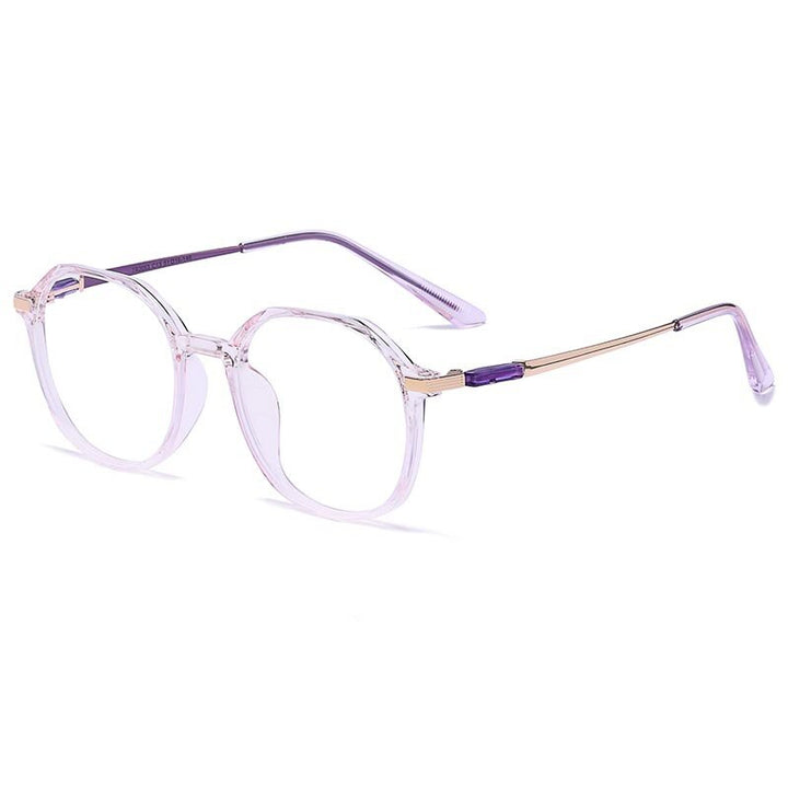 KatKani Women's Full Rim Polygonal TR 90 Resin Frame Eyeglasses Tr2053 Full Rim KatKani Eyeglasses Purple  