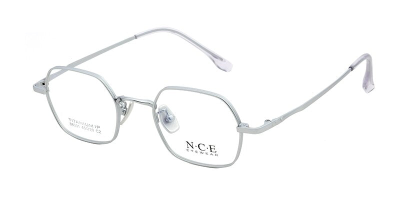 Bclear Unisex Eyeglasses Titanium Small Full Rim Sc88301 Full Rim Bclear silver  