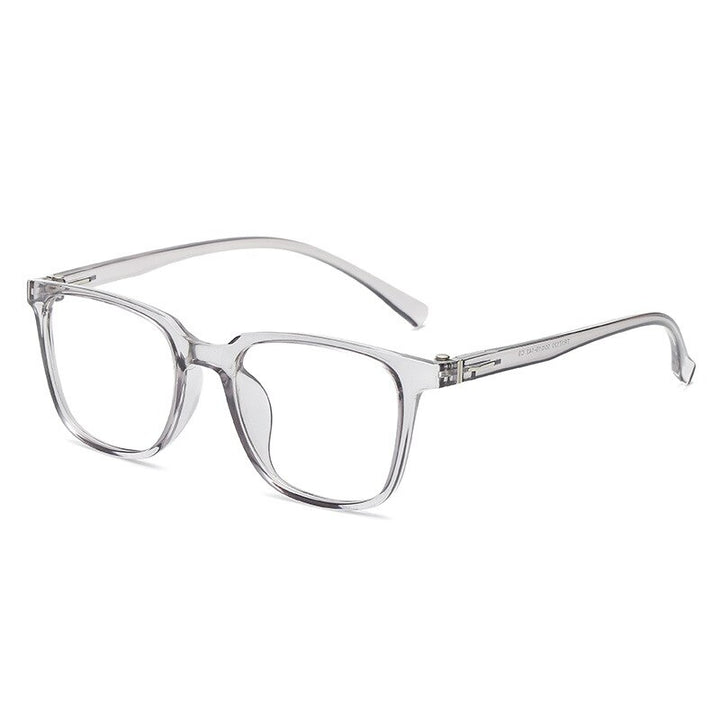 KatKani Unisex Full Rim TR 90 Resin Frame Eyeglasses 17120 Full Rim KatKani Eyeglasses Transparent Gray  