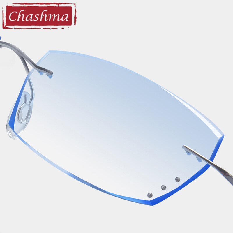 Chashma Ottica Unisex Rimless Rectangle Titanium Eyeglasses Tinted Lenses 1865 Rimless Chashma Ottica   