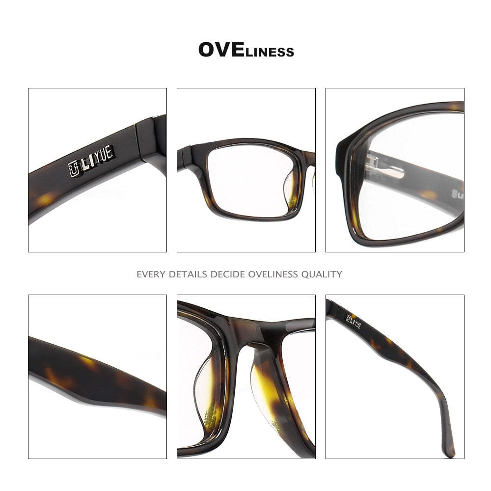 Oveliness Unisex Full Rim Square Acetate Eyeglasses Lg001 Full Rim Oveliness   