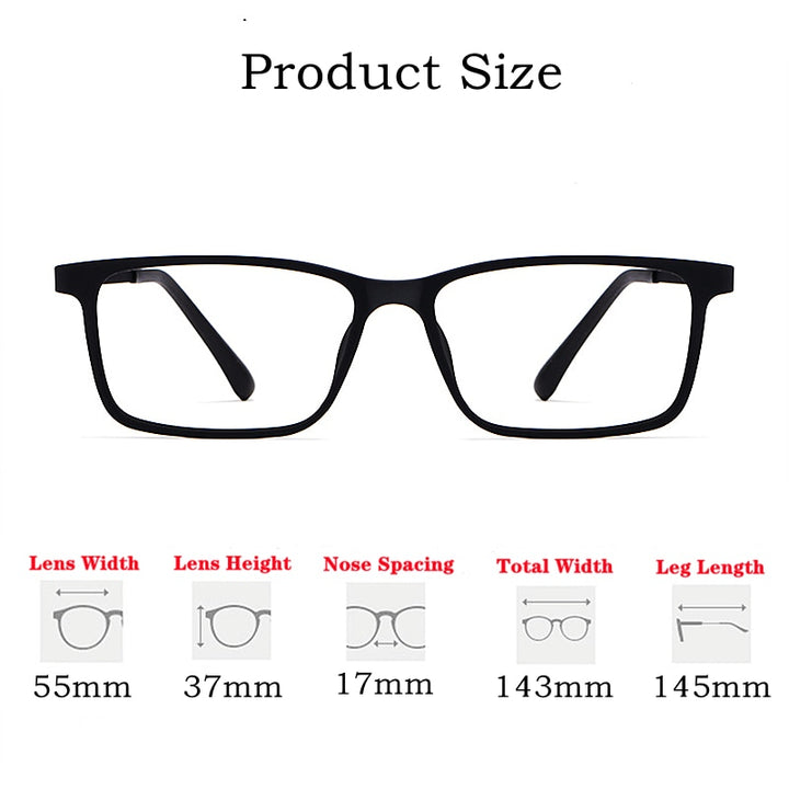 Yimaruili Men's Full Rim Resin Titanium Frame Eyeglasses HR8085 Full Rim Yimaruili Eyeglasses   