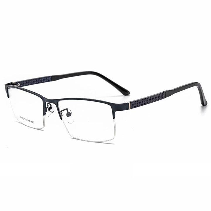 Hotochki Men's Semi Rim Browline Alloy Frame Eyeglasses 2470 Semi Rim Hotochki Blue  