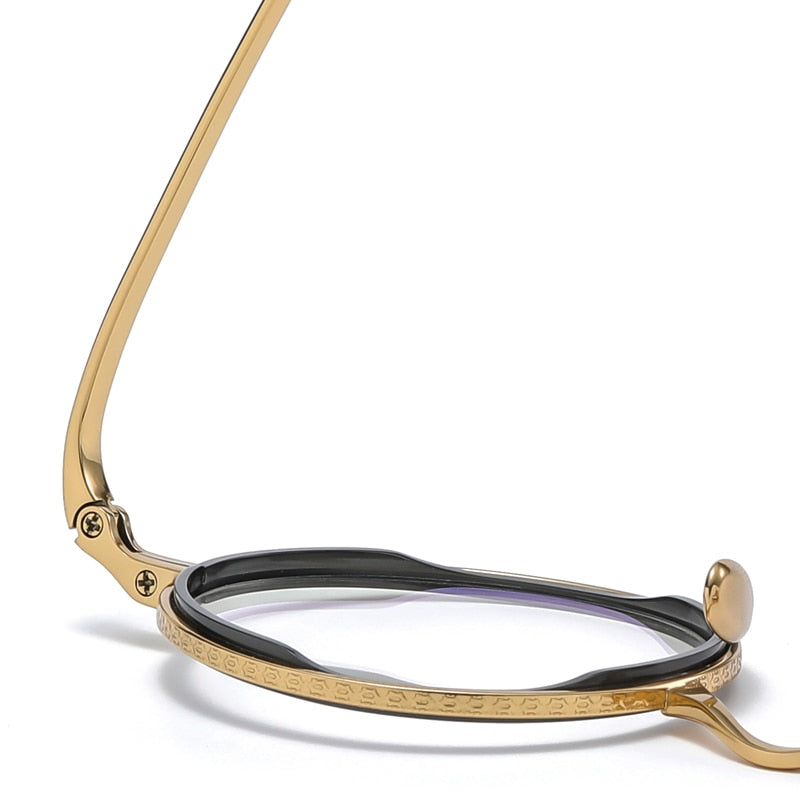 Muzz Unisex Full Rim Round Titanium Acetate Hand Crafted Frame Eyeglasses Km123 Full Rim Muzz   