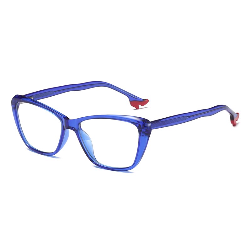 Oveliness Women's Full Rim Square Cat Eye Tr 90 Titanium Eyeglasses Pf2029 Full Rim Oveliness blue  
