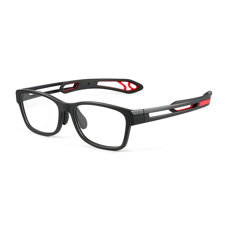Yimaruili Unisex Full Rim TR 90 Resin Sport Frame Eyeglasses YD1927 Sport Eyewear Yimaruili Eyeglasses Black Red  