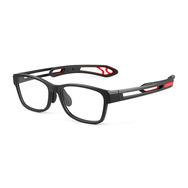 Yimaruili Unisex Full Rim TR 90 Resin Sport Frame Eyeglasses YD1927 Full Rim Yimaruili Eyeglasses Black Red  