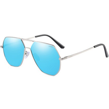 Aidien Men's Full Rim Hexagon Alloy Frame Myopic Sunglasses 8692 Sunglasses Aidien Blue 0 