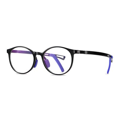 Ralferty Kids' Eyeglasses Anti Blue Light Round Tr90 D5114 Anti Blue Ralferty C1 Shiny Black  