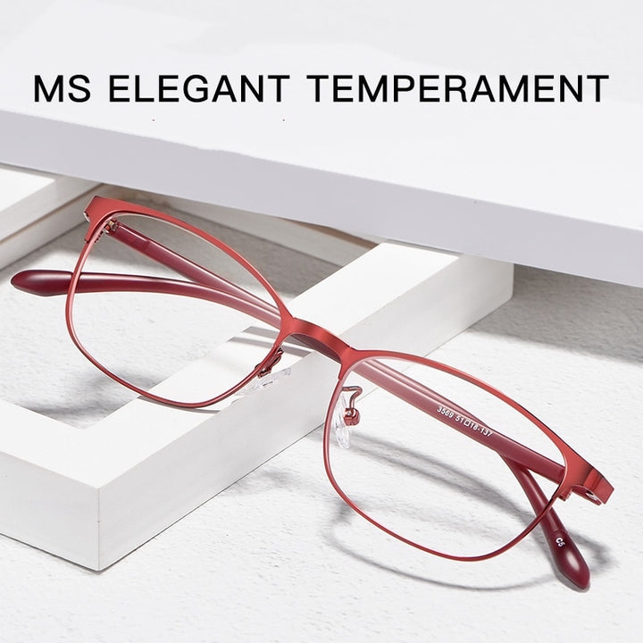 Yimaruili Women's Full Rim Alloy TR 90 Resin Frame Eyeglasses 3569 Full Rim Yimaruili Eyeglasses   