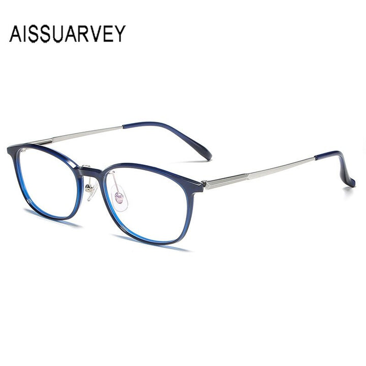 Aissuarvey Oval Titanium Acetate Full Rim Frame Eyeglasses Unisex Full Rim Aissuarvey Eyeglasses   