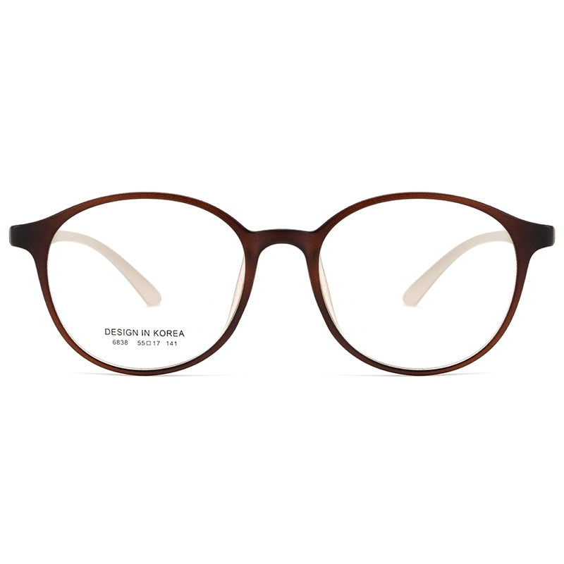 KatKani Unisex Full Rim Round TR 90 Resin Frame Eyeglasses Tr6838 Full Rim KatKani Eyeglasses   