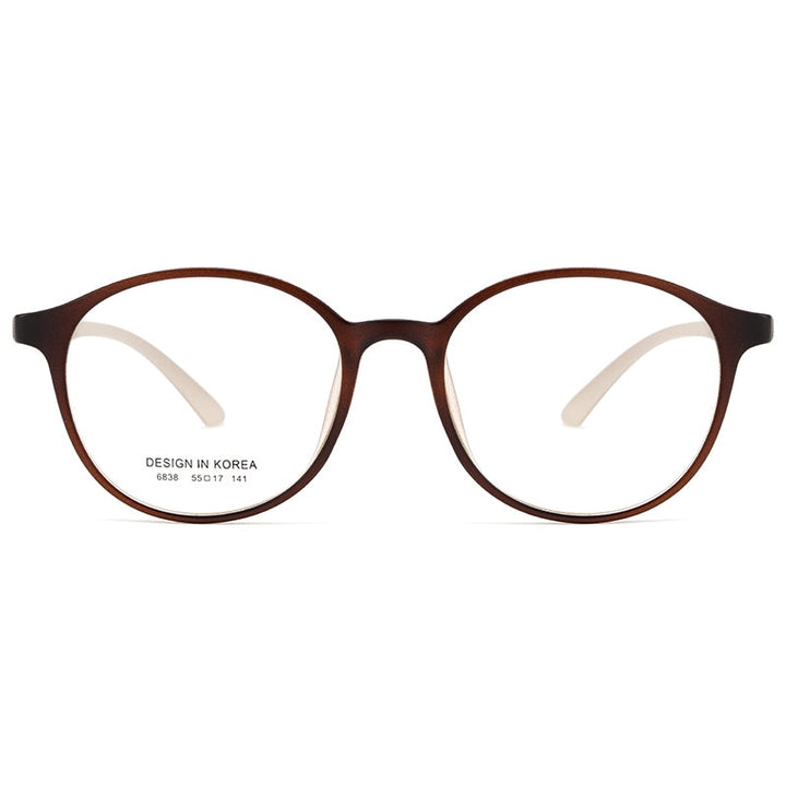 KatKani Unisex Full Rim Round TR 90 Resin Frame Eyeglasses Tr6838 Full Rim KatKani Eyeglasses   