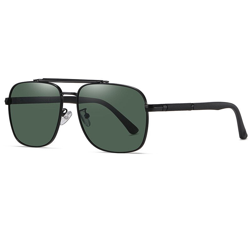 KatKani Men's Full Rim Double Bridge Alloy Polarized Sunglasses K6320 Sunglasses KatKani Sunglasses Dark Green C85 Other 
