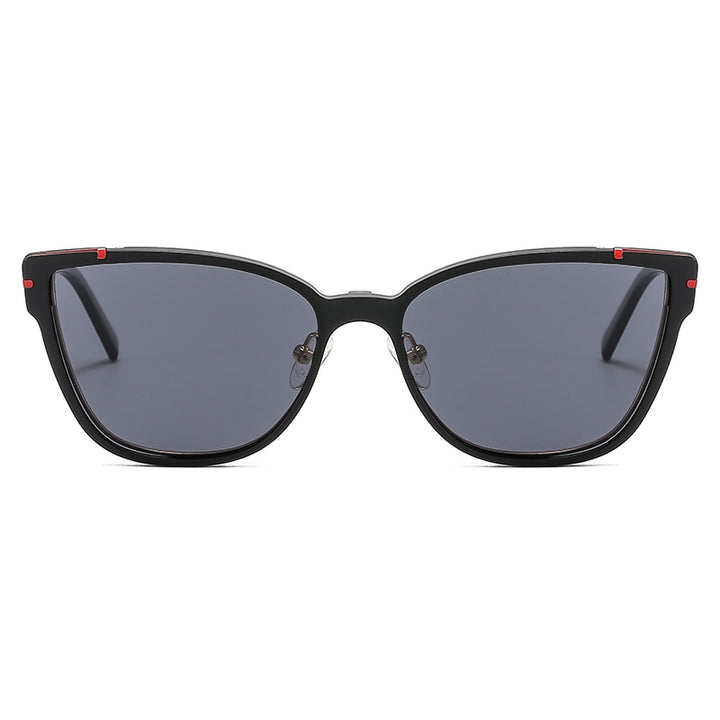 Kansept Women's Full Rim Square Cat Eye Alloy Frame Eyeglasses Magnetic Polarized Clip On Sunglasses B23108 Clip On Sunglasses Kansept   