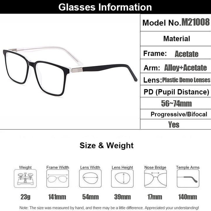 Women's Eyeglasses Acetate Frame Square M21008 Frame Gmei Optical   