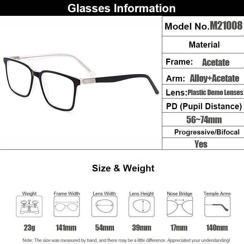 Gmei Women's Eyeglasses Acetate Frame Square M21008 Full Rim Gmei Optical   