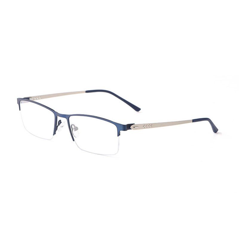Hotochki Men's Semi Rim Alloy Frame Eyeglasses 9841 Semi Rim Hotochki Blue  