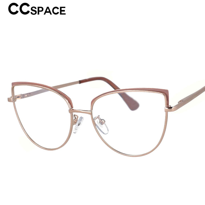 CCSpace Unisex Full Rim Cat Eye Alloy Frame Eyeglasses 53101 Full Rim CCspace   