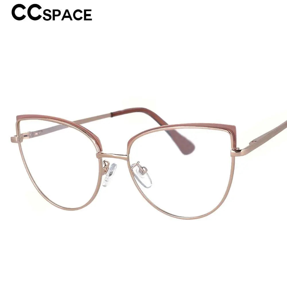 CCspace Unisex Full Rim Cat Eye Alloy Frame Eyeglasses 53101 - White
