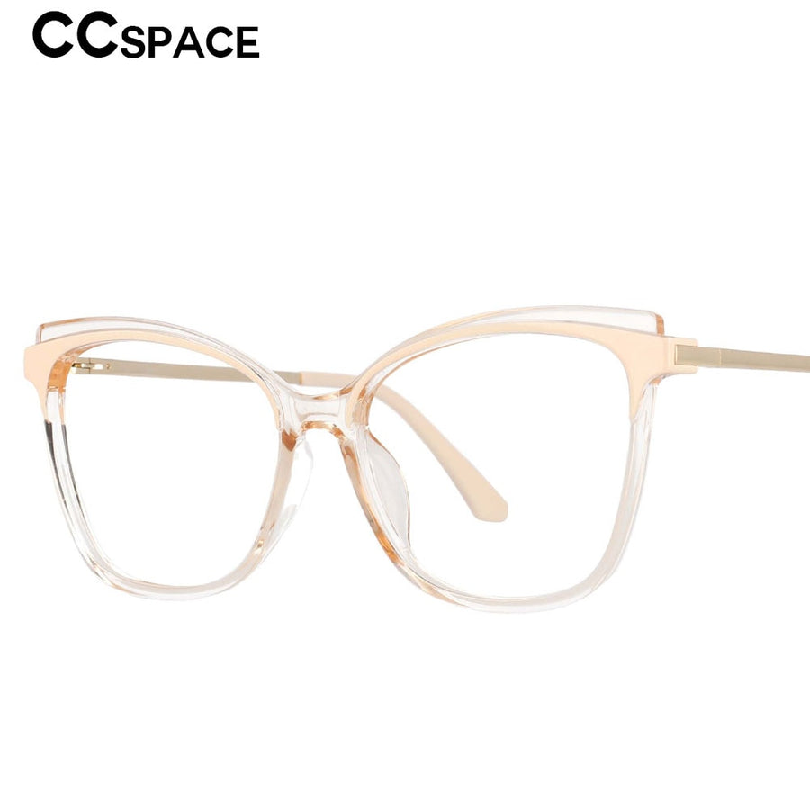 CCSpace Unisex Full Rim Square Cat Eye Tr 90 Titanium Frame Eyeglasses 53109 Full Rim CCspace   