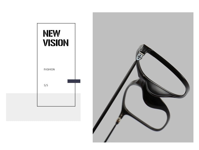 Unisex TR90 Square Full Rim Frame Eyeglasses 2215 Full Rim Bclear   