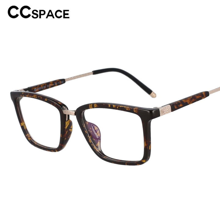 CCSpace Unisex Full Rim Square Resin Frame Eyeglasses 53204 Full Rim CCspace   
