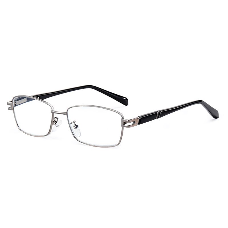 Hotony Unisex Full Rim Rectangular Alloy Frame Presbyopic Reading Glasses 9005 Reading Glasses Hotony + 100 GRAY 