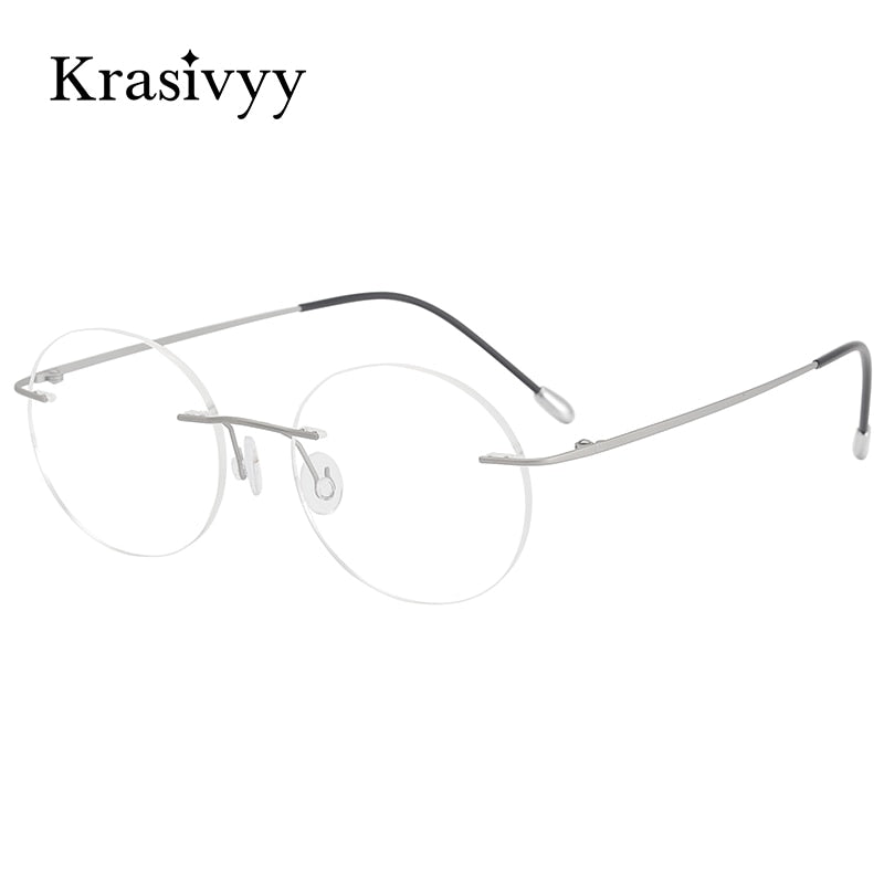 Krasivyy Unisex Rimless Round Titanium Eyeglasses Kr16012 Rimless Krasivyy   