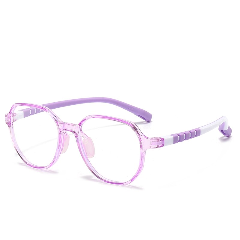 Oveliness Unisex Children's Full Rim Square Tr 90 Silicone Titanium Eyeglasses Trd102 Full Rim Oveliness c5 purple  
