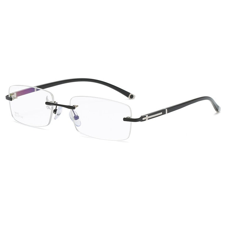 Zirosat 58065 Men's Eyeglasses Alloy Titanium Rimless Rimless Zirosat black  