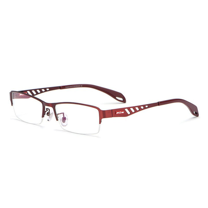 Reven Jate Xs505 Half Rim Eyeglasses Frame Semi-Rim Glasses Frame For Men's Eyewear Semi Rim Reven Jate red  