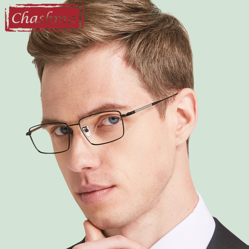 Chashma Men's Full Rim Square Titanium Eyeglasses 1045 Full Rim Chashma   