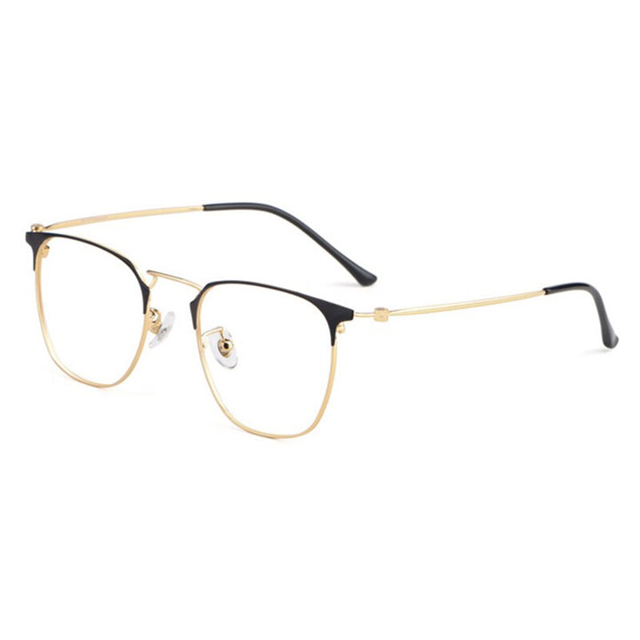 Hotony Unisex Full Rim Round Square Alloy Frame Eyeglasses 88006 Full Rim Hotony Gold  